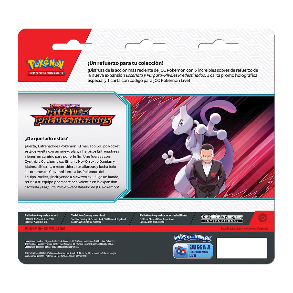 Destined Rivals 3-Pack Blister S&V (español) - Pokemon TCG
